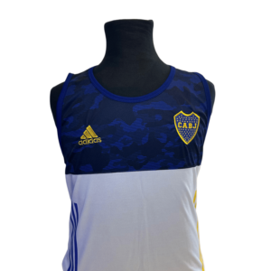 Musculosa azul y blanca